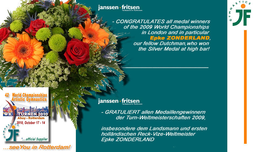 Janssen-Fritsen congratulates all winners of 2009 Worlds in London!